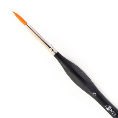 Кисточка для рисования Santi синтетика Sensation, короткая изогнутая ручка, лайнер, №5 (310778) Винница - изображение 2