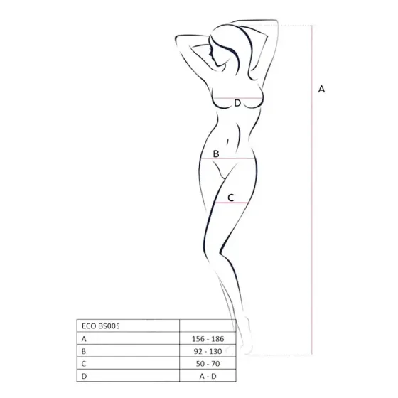 Бодістокінг Passion ECO BS005 white, щільний, відкритий доступ, імітація підв’язок Львів