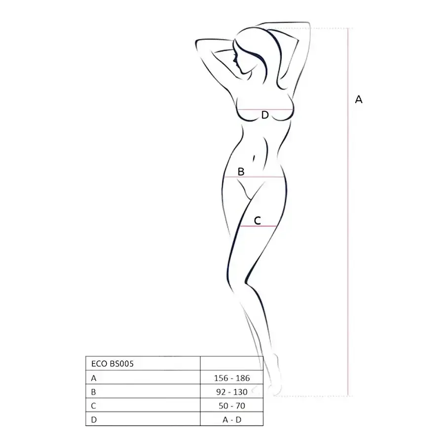 Бодістокінг Passion ECO BS005 white, щільний, відкритий доступ, імітація підв’язок Львів - фото 5