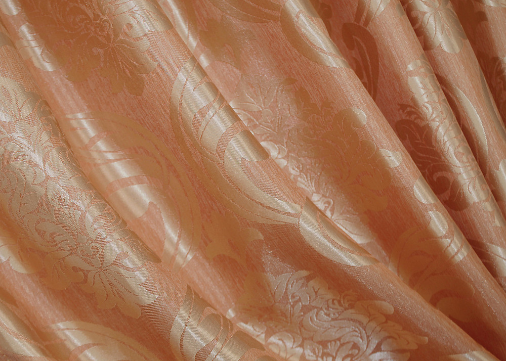 Шторна тканина жакард, колекція "Ліон", висота 2,8 м колір помаранчевий 608ш Київ - фото 1