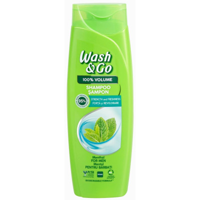 Шампунь Wash&amp;Go З ментолом для всіх типів волосся 360 мл (8008970056821) Вінниця - фото 1