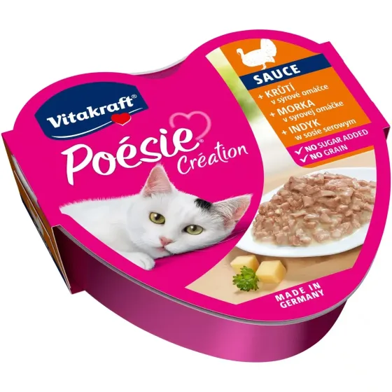 Влажный корм для кошек Витакрафт Vitakraft Poésie Créat с индейкой и сыром в соусе, 85 г Винница