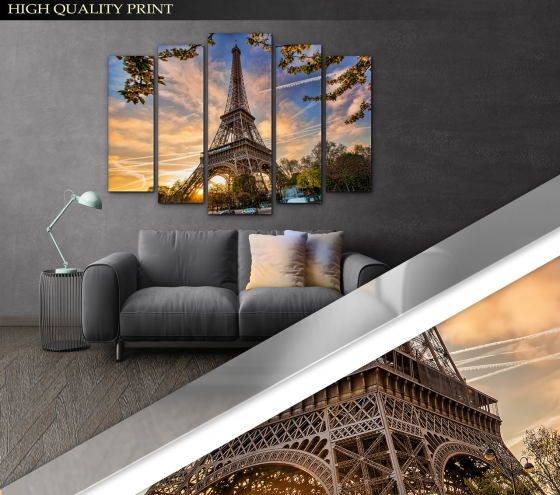 Модульна картина Париж Art-293_5 ( 80х118см ) Київ