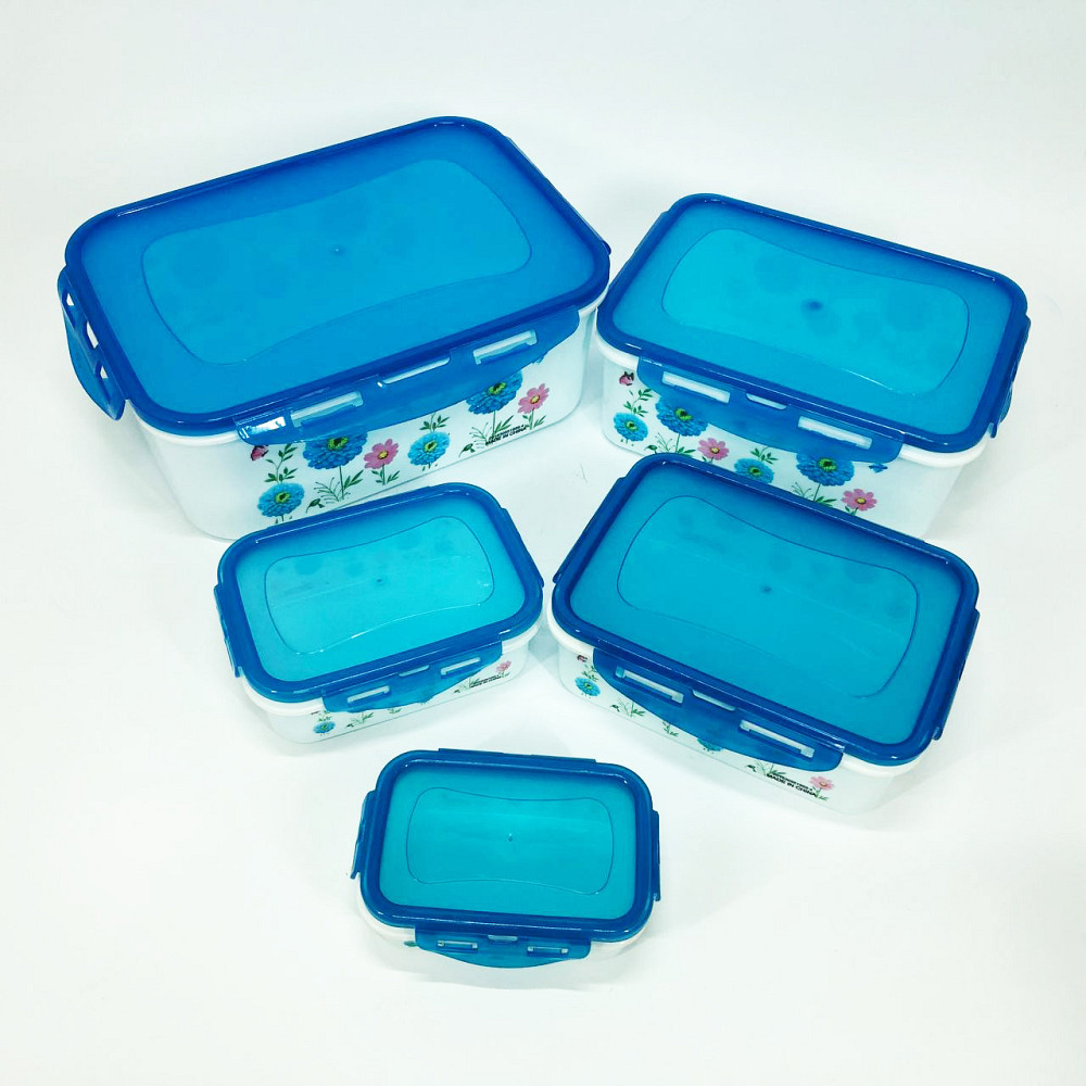 Набор контейнеров UNIQUE UN-1514 5шт. Цвет: голубой ZO-53 Львов - изображение 9