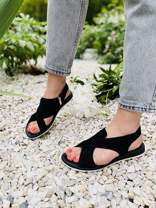 VIKTTORIO Босоніжки жіночі VIKTTORIO Лена чорні (літо, замша натуральна) (3683) 36 Коломыя - изображение 1