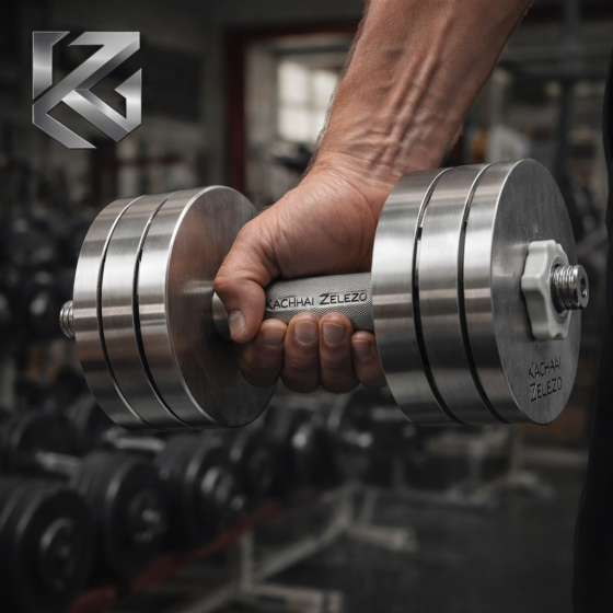 Гантелі набірні 2 по 24 кг металеві без покриття Kachai Zelezo Iron Pro Київ