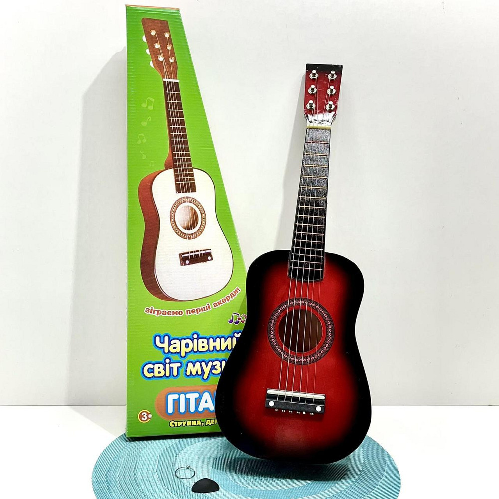 Гітара дерев'яна дитяча 6 струн Червона (M 1369) Чернигов - изображение 2