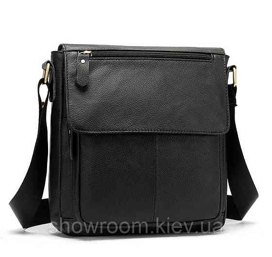 Мужская барсетка через плечо Leather Collection (819) кожаная черная Киев