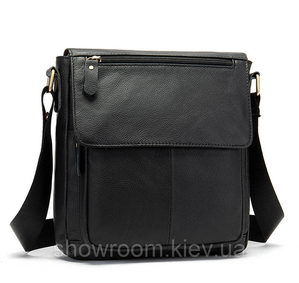 Мужская барсетка через плечо Leather Collection (819) кожаная черная Киев - изображение 2