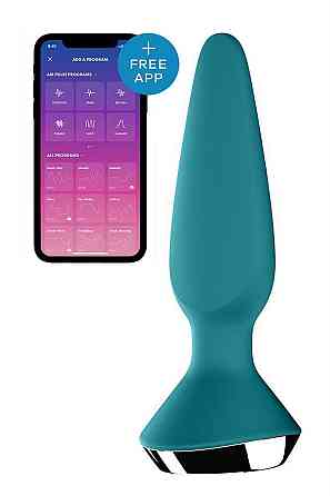 Анальная пробка с двумя моторами и управлением с телефона Satisfyer Plug-ilicious 1 Petrol, зеленый Sex Aura Киев