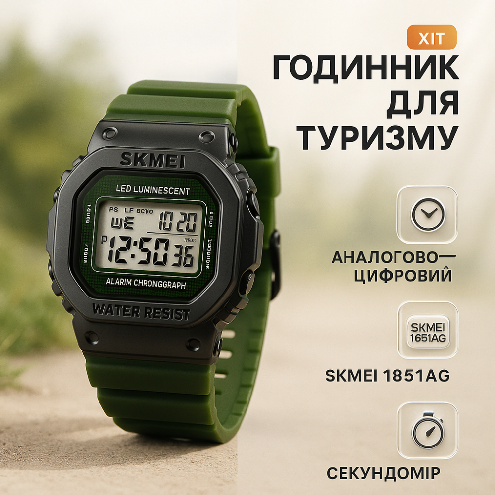 Водонепроникний годинник 50 м SKMEI 1851AG, Хороший чоловічий годинник фірма для подорожі TQ-26 Львів - фото 16