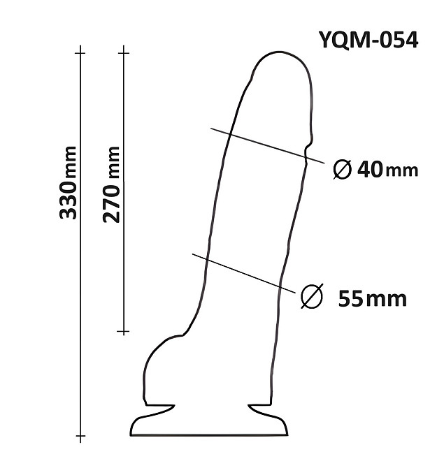 Фаллоимитатор Гигант с мошонкой на присоске OYO YQM-054 (длина 33 см, диаметр 5.5 см) Sex Aura Киев - изображение 5