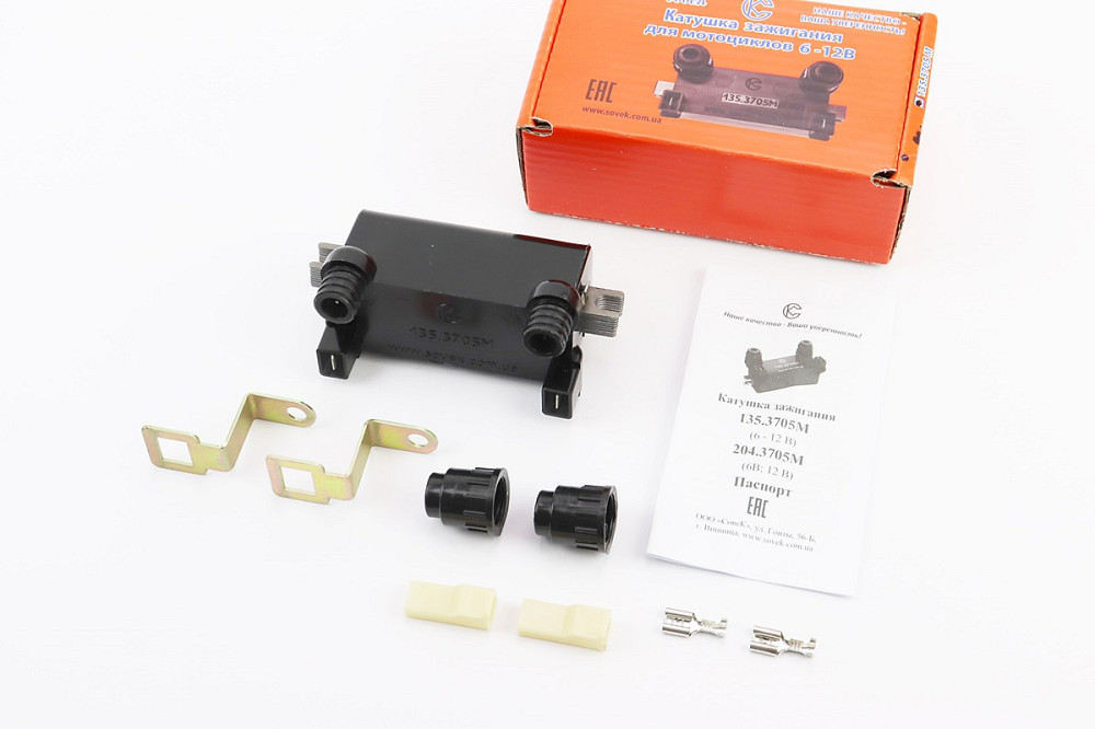 Котушка для мікропроцесорного запалювання 135.3705М 6-12V з кріпленням Київ - фото 1