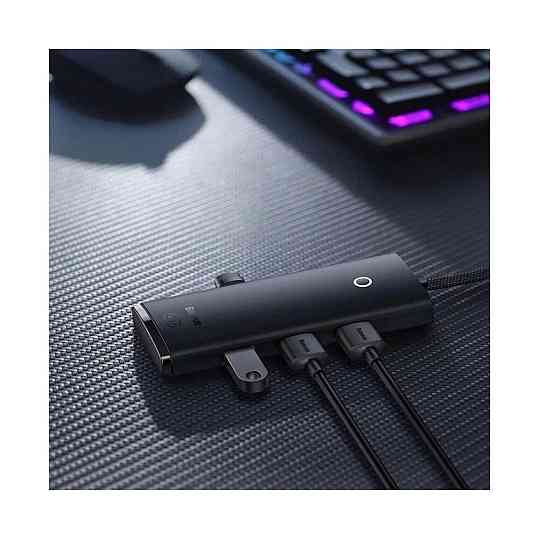 Хаб адаптер перехідник Baseus Lite Series 4-Port USB-A HUB 25cm, колір чорний WKQX030001 Одеса