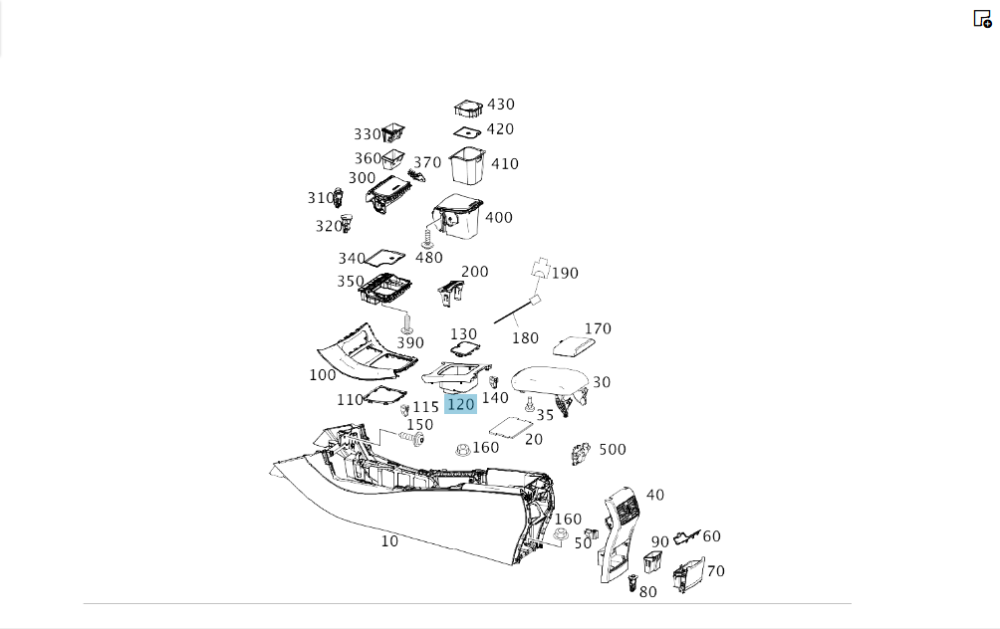 Mercedes-Benz  A1766801610 8L36 Накладка з підсклянниками у центрі підлокітника CLA Shooting Brake X117 CLA C117 GLA X156 A-class W176 Одеса - фото 2