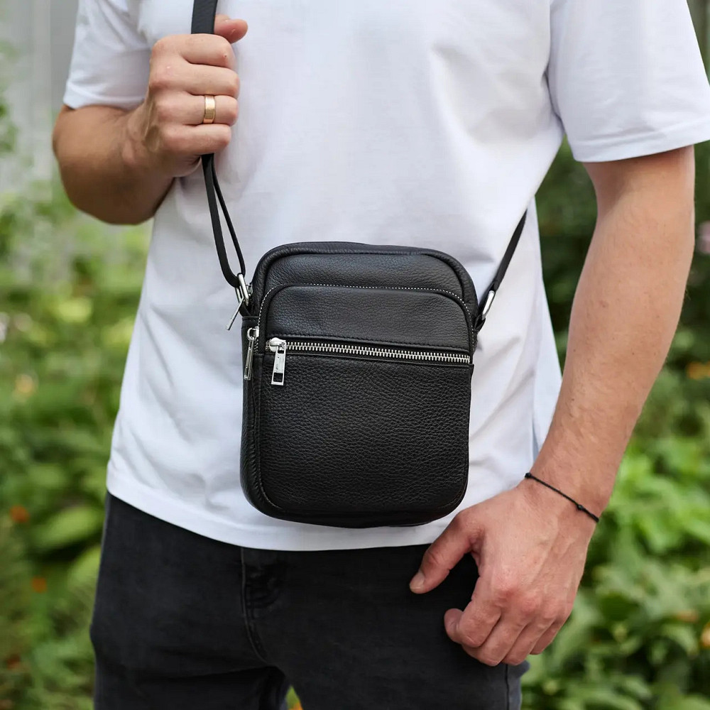 Якісна чоловіча сумка з натуральної шкіри, сумка месенджер, шкіряна барсетка Київ - фото 5