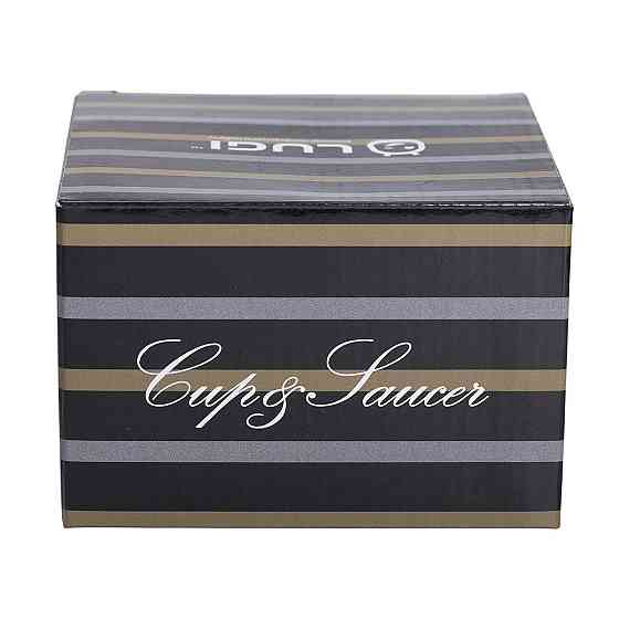 Фарфоровая чашка с черным блюдцем 200 мл RX-N24708B Киев