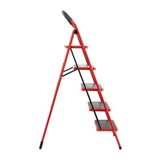 Драбина сталева, 5 сходинок, 380×260 мм, висота: 1617 мм, висота до платформи: 1215 мм INTERTOOL LT-0039 Київ