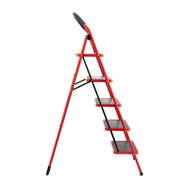 Драбина сталева, 5 сходинок, 380×260 мм, висота: 1617 мм, висота до платформи: 1215 мм INTERTOOL LT-0039 Київ - фото 3