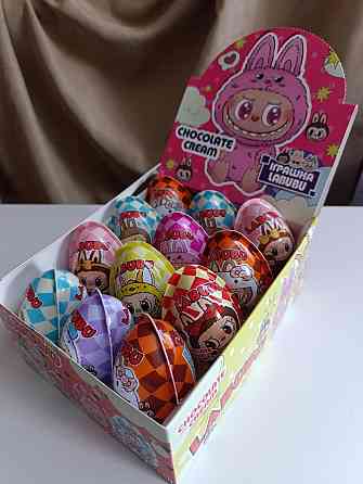 Упаковка яєць із сюрпризом LABUBU 15 г × 12 шт — шоколадні солодощі з іграшкою для дітей Харків