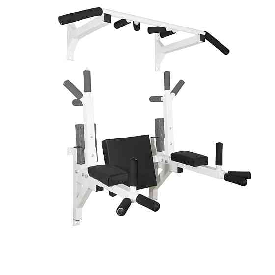 Турник брусья пресс стационарный 3 в 1 KZ-557 Спортивные стенки и турники для дома Белый Киев