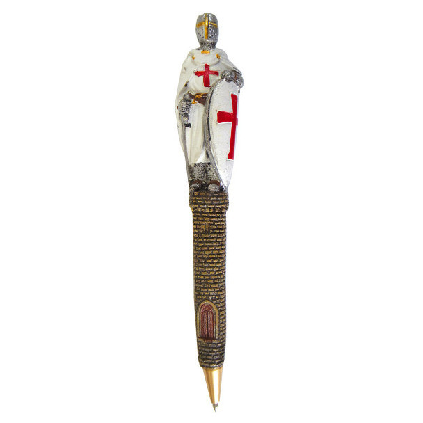 Ручка кулькова сувенірна білий Лицар Київ - фото 1