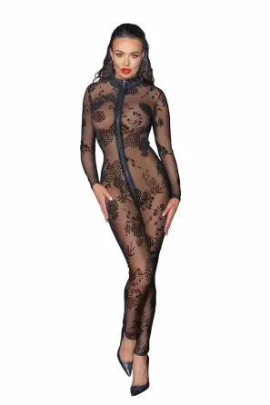 Бодістокінг Noir Handmade F237 Long tulle overall - M Львов