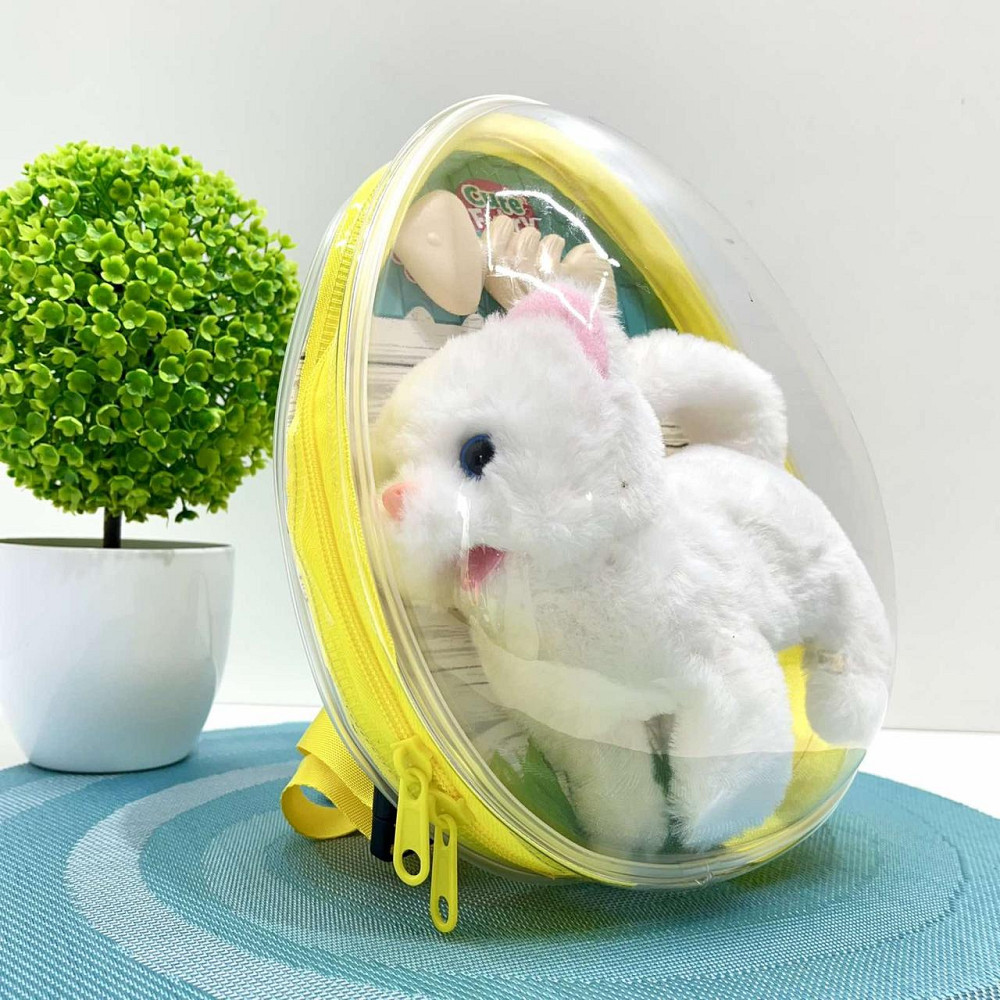 Кошеня інтерактивне ходить видає звуки ворушить хвостиком в рюкзаку Білий (777-23C) Чернігів - фото 6