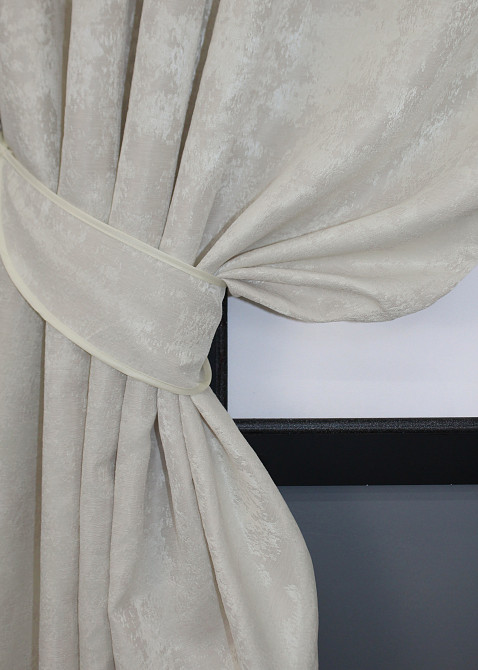 Комплект штор VR-Textil Sultan XO №1281ш жаккард 130х170 см 2 шт Светло-бежевый (35-0125) Киев - изображение 3