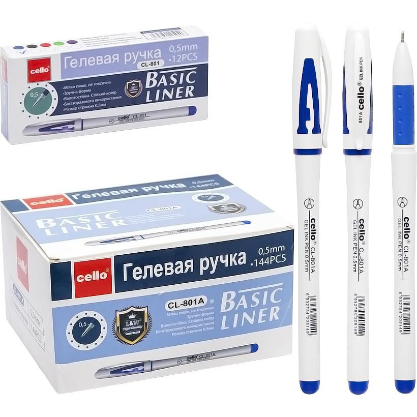 Набор гелевых ручек CL801A-12 синяя 12 штук Винница - изображение 1