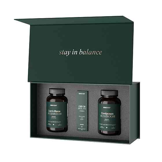 Канабидиол, ежевик гребенчатый,кордицепс MIND SHI Mushroom+CBD Oil Premium Box Киев