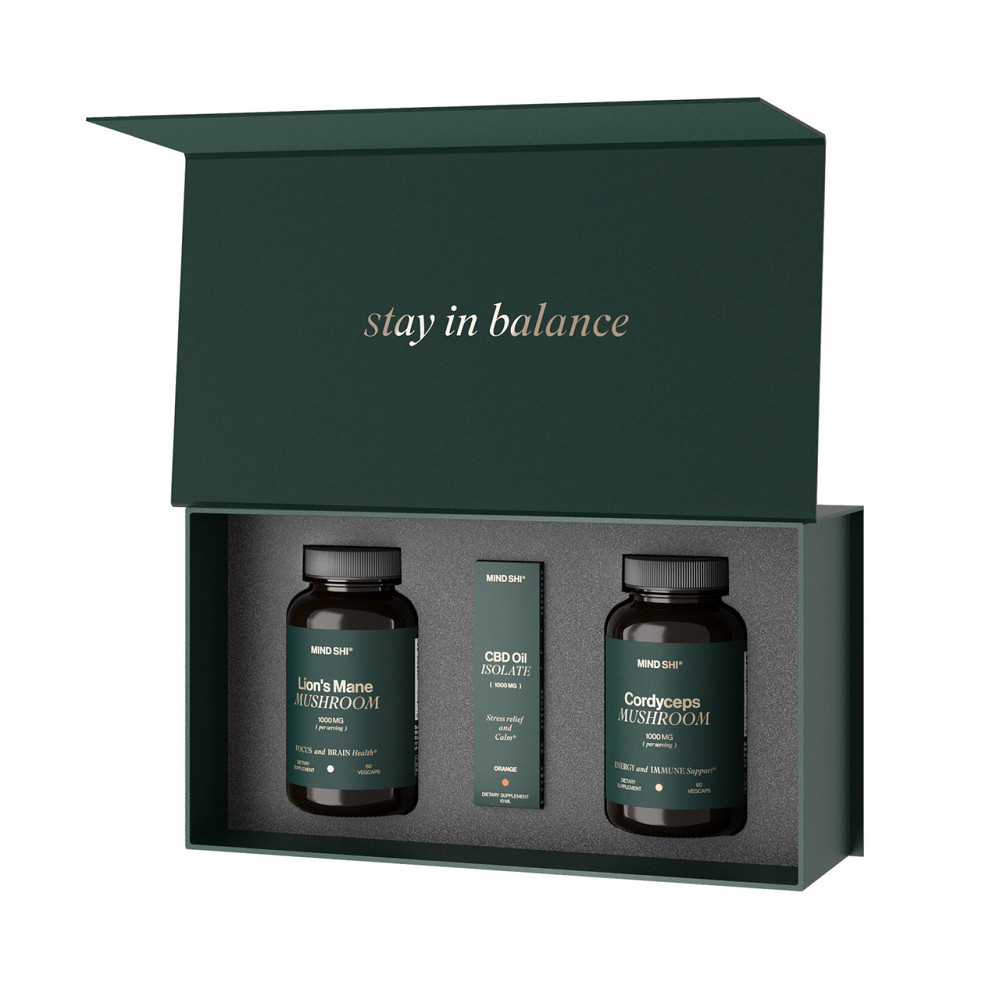 Канабидиол, ежевик гребенчатый,кордицепс MIND SHI Mushroom+CBD Oil Premium Box Киев - изображение 2