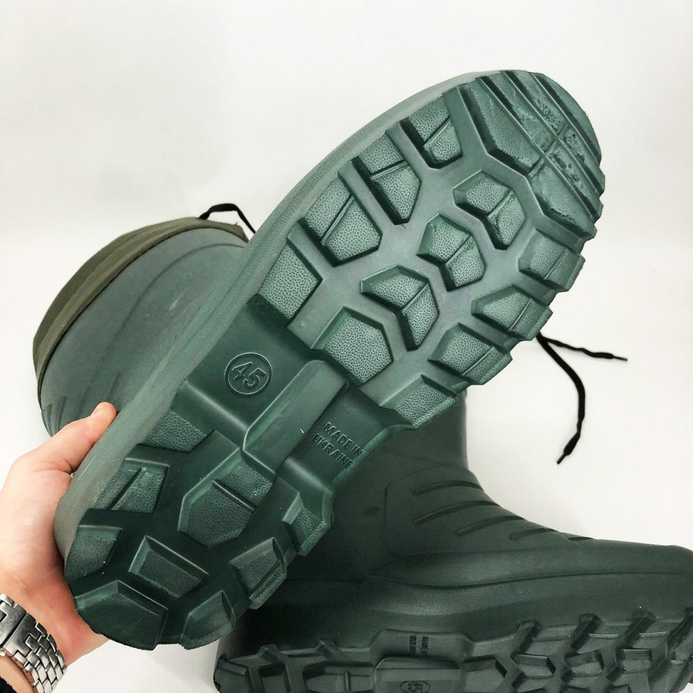 Сапоги резиновые мужчины 43р 28, 5см, Сапоги резиновые мужские комфортные Теплые олива QE-16 Ивано-Франковск - изображение 6