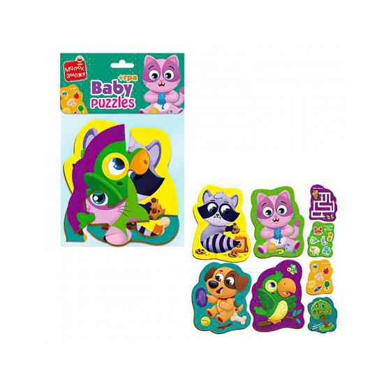 Пазли максі з грою Малюк Зможе «Хатні улюбленці» Vladi Toys VT1722-21 Укр Вінниця