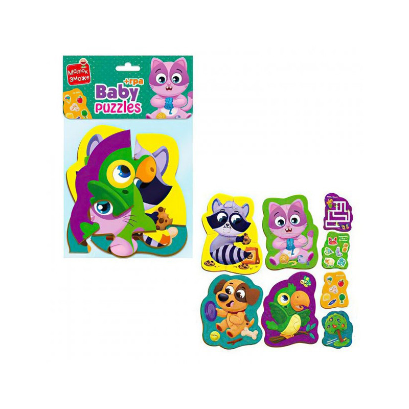 Пазли максі з грою Малюк Зможе «Хатні улюбленці» Vladi Toys VT1722-21 Укр Вінниця - фото 2