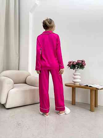 Женская стильная пижама двойка: рубашка и брюки из шелка Армани. Малина, 44/46 Одесса