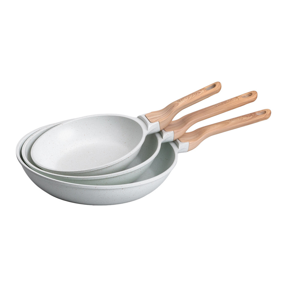 MGC Набір алюмінієвих сковорідок з товстим дном із 3 предметів MGC, білий HP-4-410W Київ - фото 3