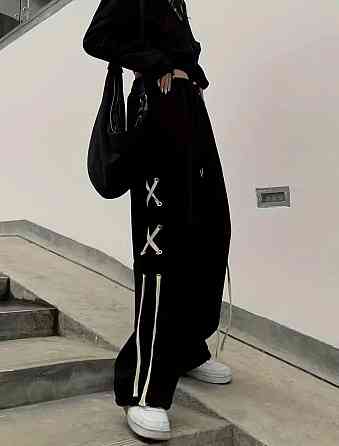 Женские оверсайз багги-штаны с минималистичным дизайном двунитка Одесса