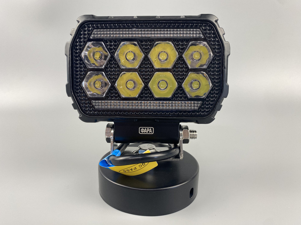 Фара LED квадратна 8 Led chip 12/24V. Широкий промінь + DRL світло + стробоскоп, світло 6500 К, IP67 Мукачево - фото 10