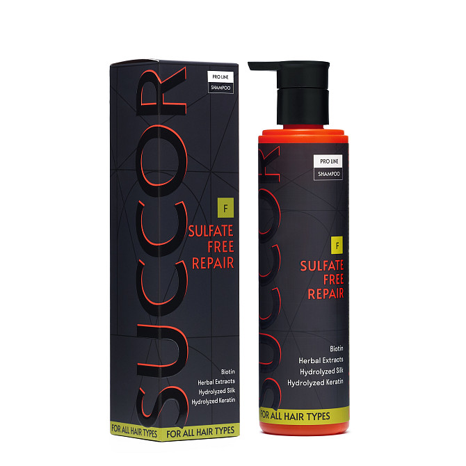 Безсульфатний відновлюючий шампунь для всіх типів волосся Sulfate Free Repair Shampoo Succor 250 мл Вінниця - фото 1