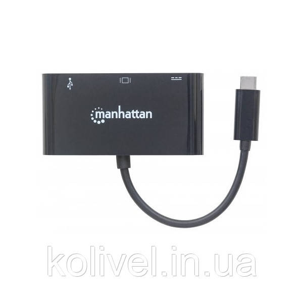 Док-станція USB3.1 Type-C --> USB3.0/VGA/USB-C (F) black Manhattan (152044) Київ - фото 6