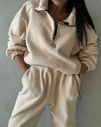 Жіночий теплий костюм-двійка: кофта та штани двосторонній фліс «Полар» Бежевий, 50/52 Одеса