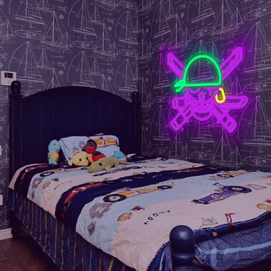 Неоновый знак PILOYINDE Аниме 35×31 см, LED неоновая лампа на стену, USB, декор спальни, комнаты, вечеринки, подарок Киев