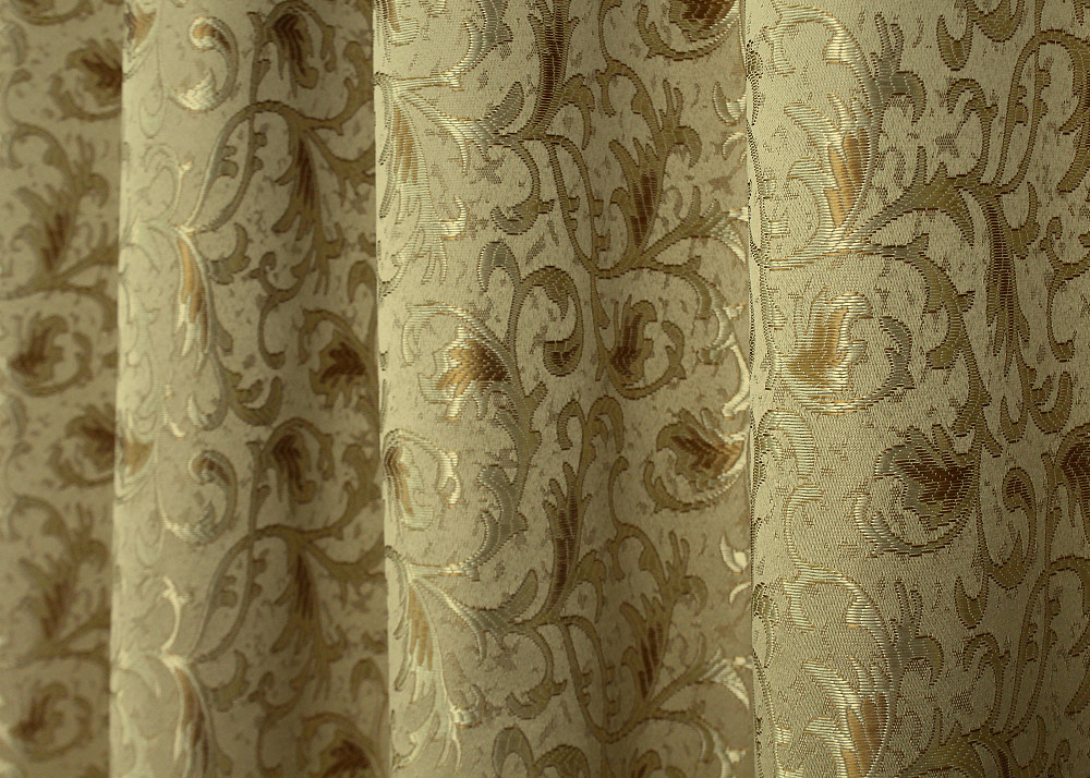 Комплект готовых штор VR-Textil Жаккард № 1588ш Золотистый 140х270 см 2 шт (33-0455) Киев - изображение 8