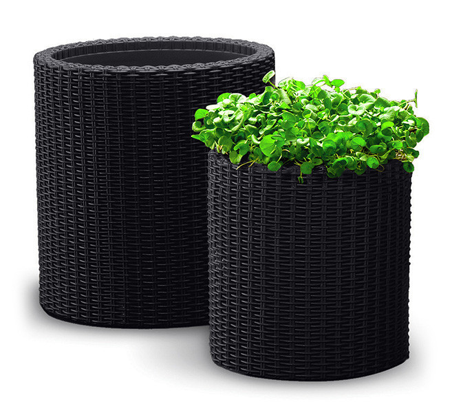 Горщик для квітів Keter 39 л. Cylinder Planter Large, сірий Київ - фото 2