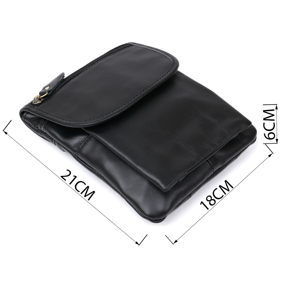 Кожаная небольшая мужская сумка через плечо Vintage 20467 Черный Киев - изображение 7