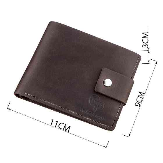 Солидное мужское портмоне винтажное GRANDE PELLE 11230 Коричневое Киев