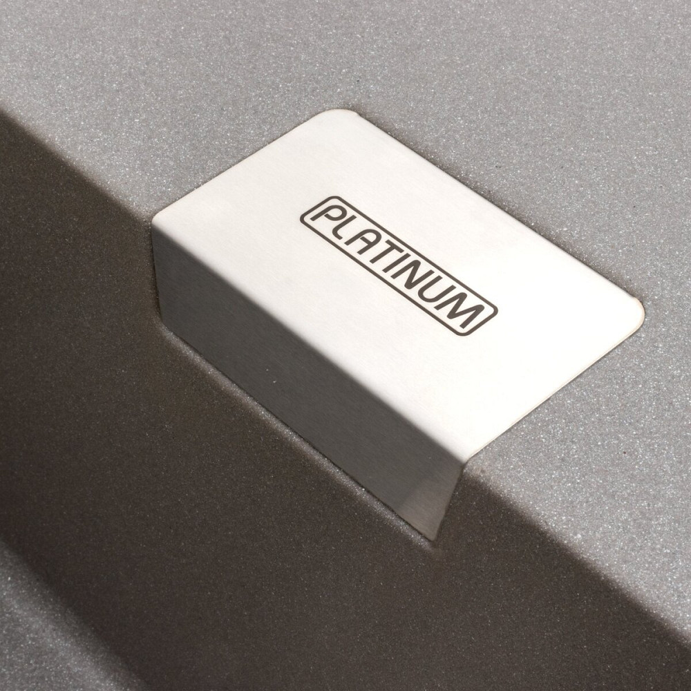 Гранітна мийка для кухні Platinum 8650 DIAMOND матова (сірий мусон) Коломия - фото 6