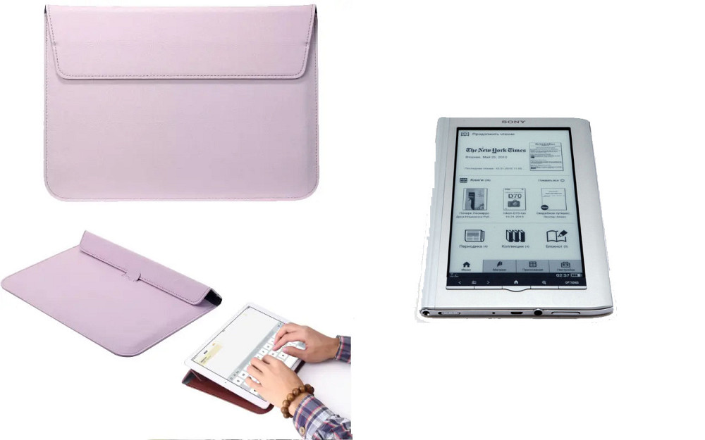 Чехол-конверт VitoCase для SONY PRS-950, с функцией подставки для книги Фиолетовый Киев - изображение 1