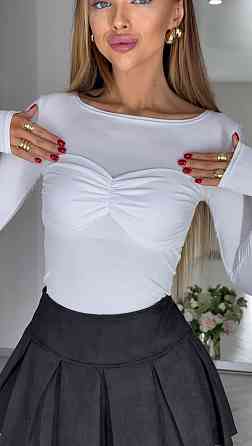 Женский трендовый лонгслив с имитацией бра вискоза Одесса